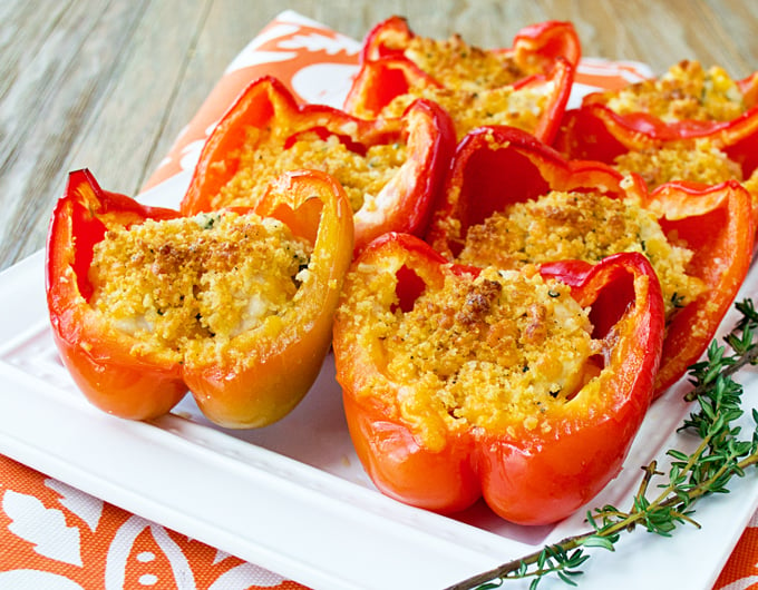 Lickety Split Chicken and Cheese Stuffed Peppers