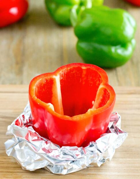 How to stop stuffed peppers from falling over