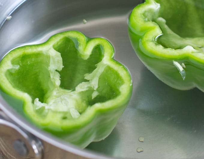 Precooking Peppers for Stuffed Peppers