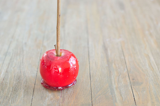 Using decorative branches in candy apples