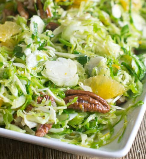 Brussels Sprouts Slaw with Pecans and Orange