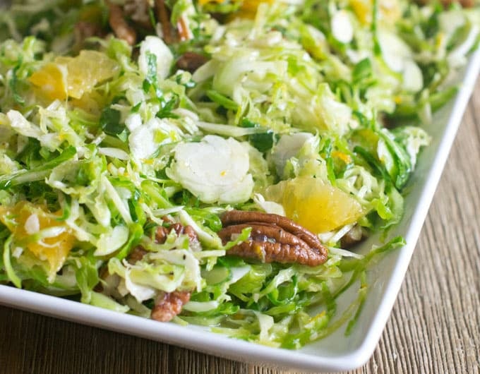 Brussels Sprouts Slaw with Pecans and Orange