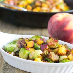 Brussels Sprouts with Peaches and Bacon