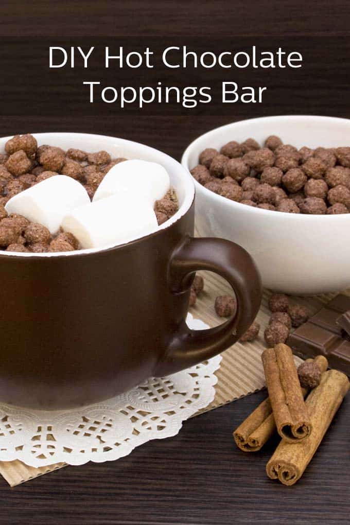 DIY ciocolată fierbinte topping Bar