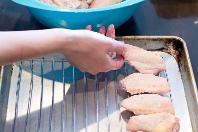 Place chicken on baking rack