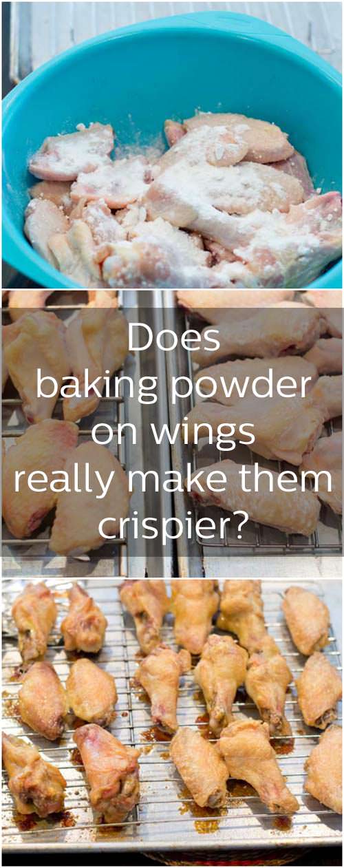 Tossing wings with baking powder is supposed to make them bake up crispier. Does it really do the trick? We tested it to find out!