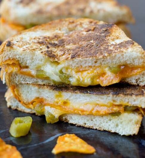Cheese. Jalapenos. And...Doritos! This grilled cheese is insane. And so so good.