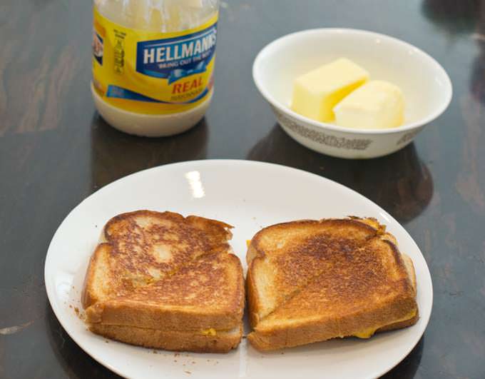 How to Make a Grilled Cheese Sandwich in the Toaster Oven~Butter vs  Mayonnaise 