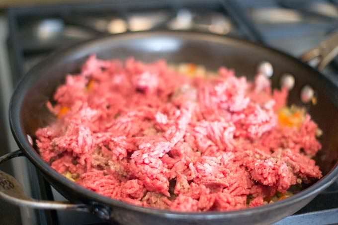 Ground beef is added 