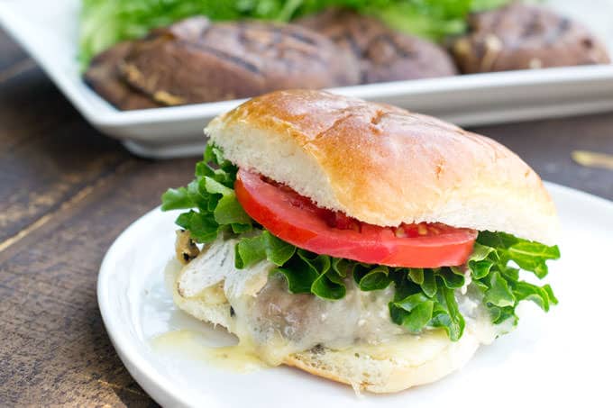 Vegetarian Portobello Burgers with Brie