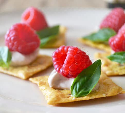 Raspberry Basil Canapes