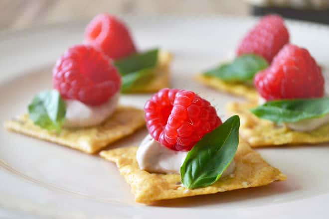 Raspberry Basil Canapes