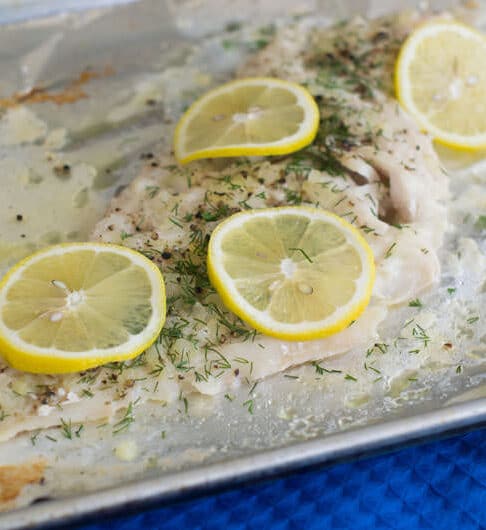 Baked Haddock with herbs and onion
