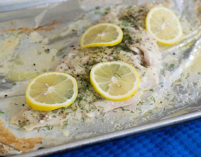 Baked Haddock with herbs and onion