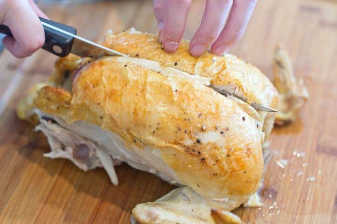 carving a chicken breast