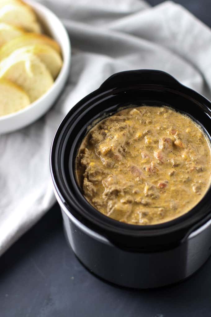 All the flavors of a delicious bacon cheeseburger but in a dip. The best part? it's made in the slow cooker so it's super-easy to make and to keep warm for your game day party.