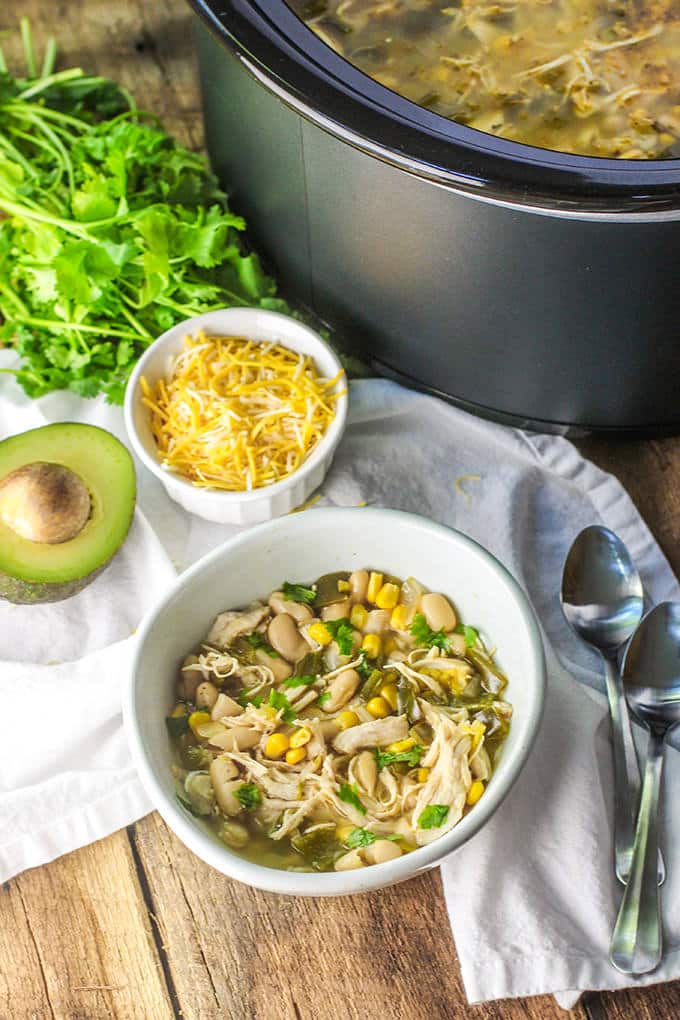 Slow Cooker White Chicken Chili - Damn Delicious