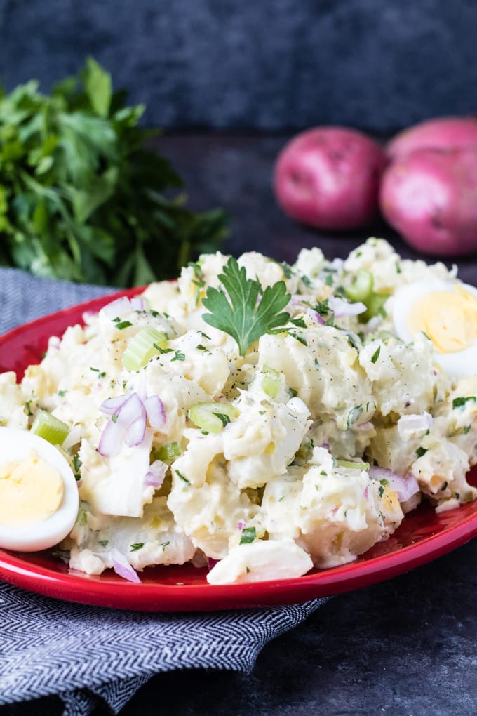 We're delivering the classic potato salad recipe every picnic needs and adding a few mix-ins for those times you want to change it up. 