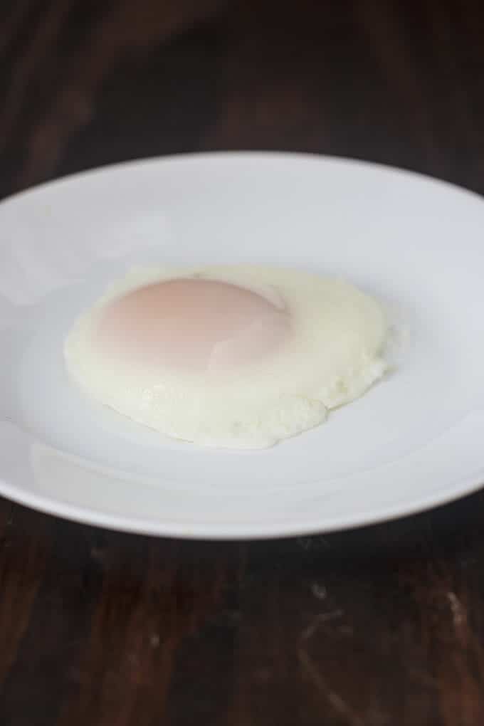 Basted Egg on white plate.