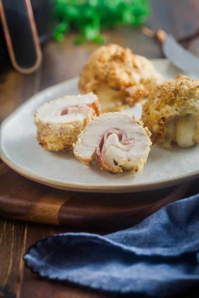 You're going to love Chicken Cordon Bleu in the air fryer. It cooks faster and turns out perfectly crispy. 