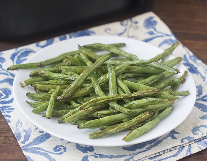 Green beans on plate.
