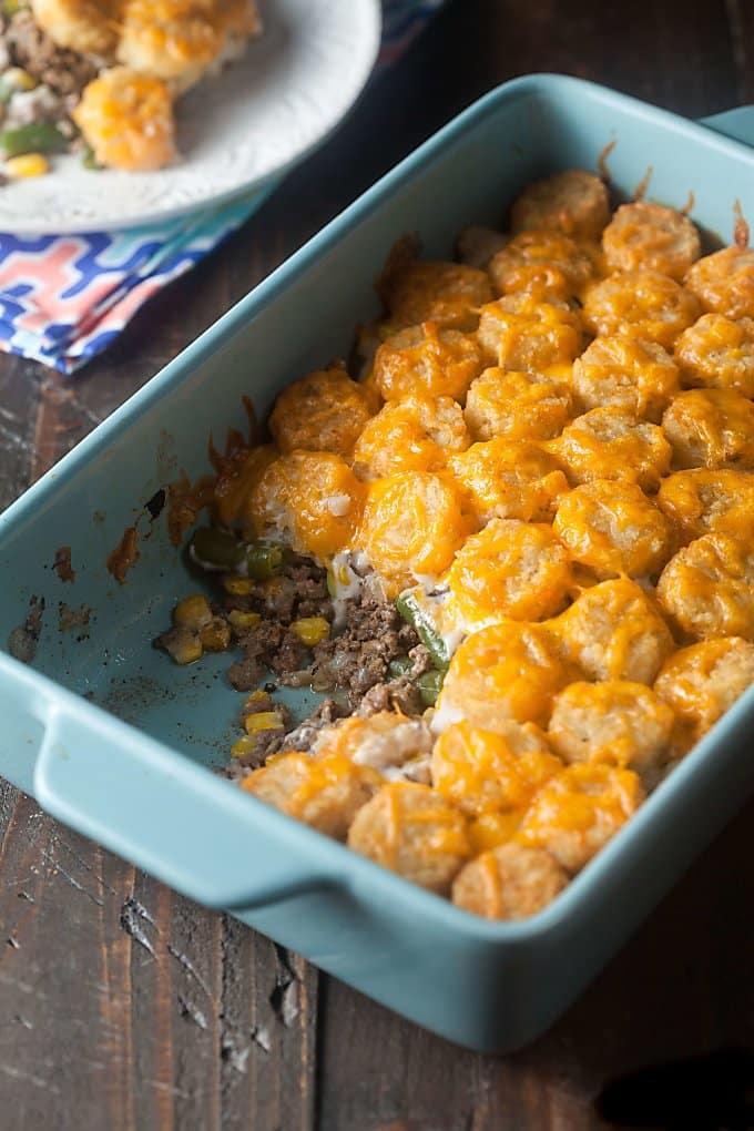 Classic Tater Tot Casserole or Hotdish as it's often called, is a layered casserole that doesn't require a ton of work and is excellent comfort food for weeknight meals and potlucks. 
