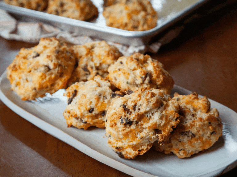Bacon, Cheddar, and Chive Drop Biscuits