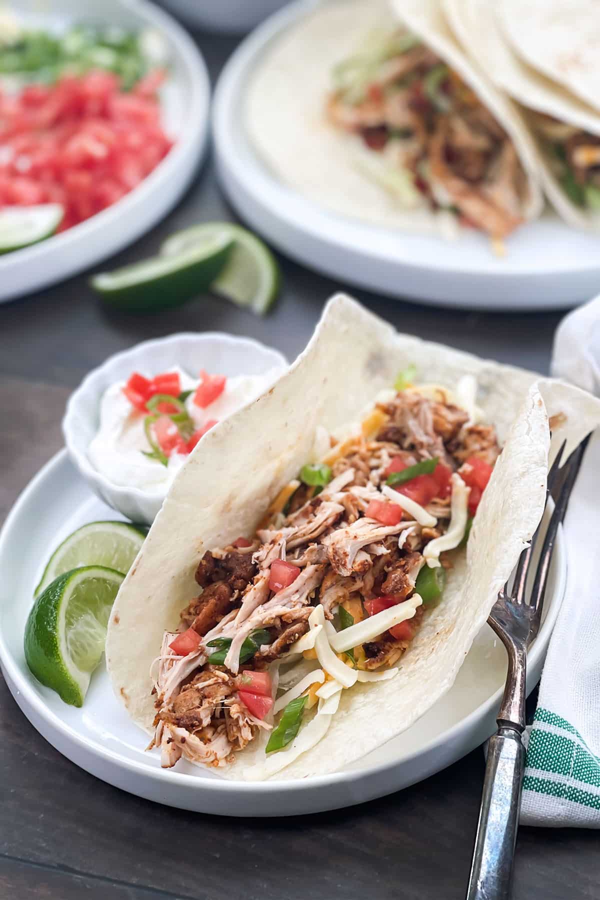 Easiest Shredded Chicken Tacos