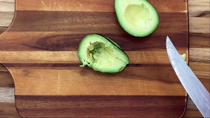 Pitted avocado